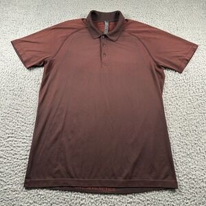 Lululemon Shirt Mens L Maroon Performance Golf Vent Tech Polo Stretch Activewear
